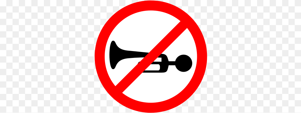 Download Horn Prohibited Sign Don T Like To Do Homework, Symbol, Musical Instrument, Road Sign, Brass Section Free Png