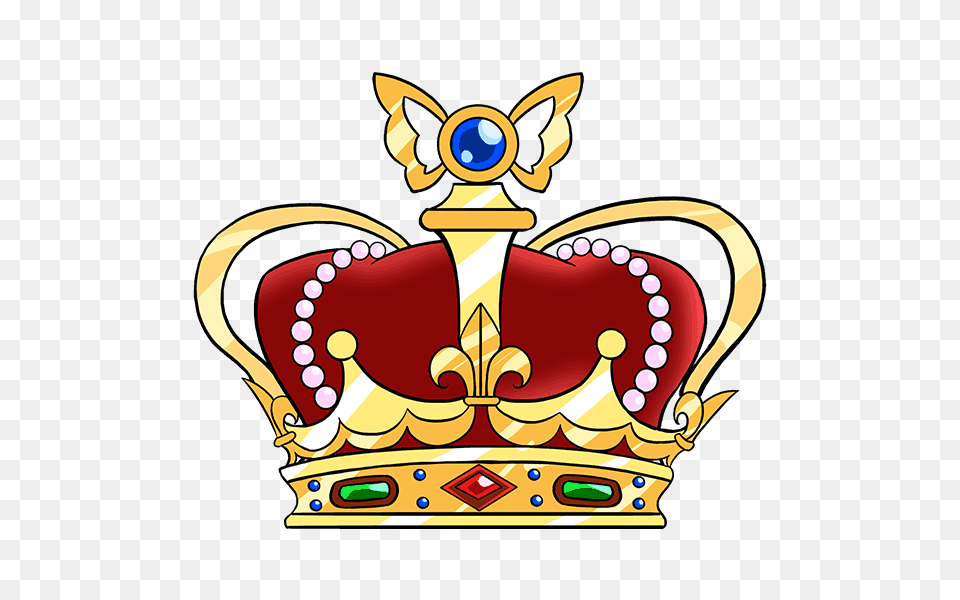 How To Draw A In Few Easy Crown Cartoon Drawing Cartoon Queen Crown Drawing, Accessories, Jewelry, Dynamite, Weapon Free Png Download