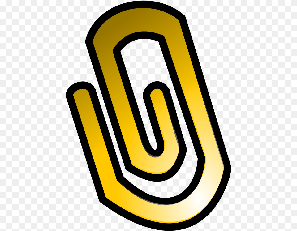 Download How To Set Use Gold Paperclip Icon Full Size Clip Art, Symbol, Disk, Text, Cutlery Png Image