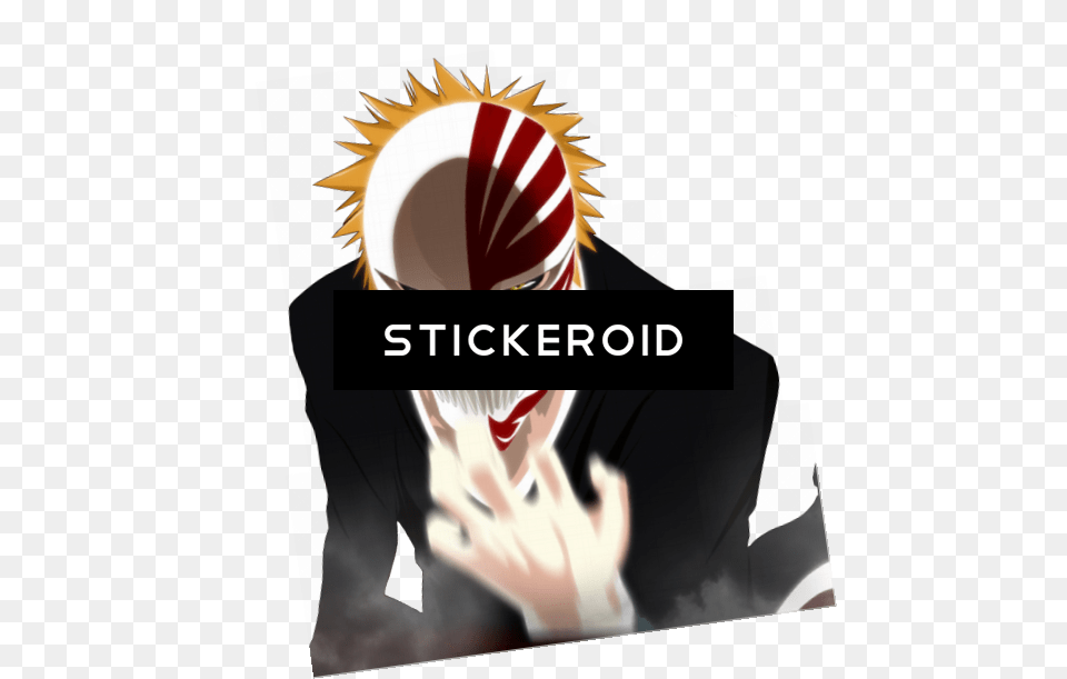 Download Ichigo Anime Bleach Kurosaki Bleach Kurosaki Ichigo Hollow Mask, Advertisement, Poster, Book, Publication Free Png