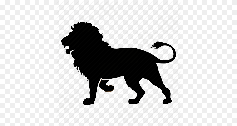 Download Icon Lion, Silhouette, Animal, Mammal, Wildlife Png