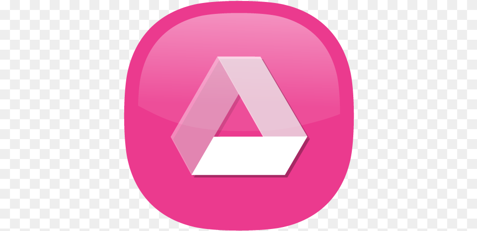 Download Icon Pink Icons Pink Google Drive Logo, Disk, Triangle Free Transparent Png