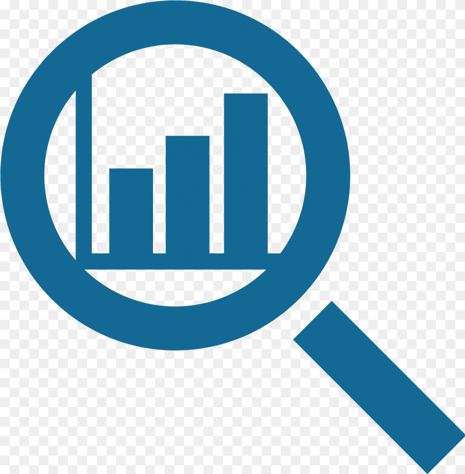 Download Identify Current Market Share Magnifying Glass Icon Blue Free Transparent Png