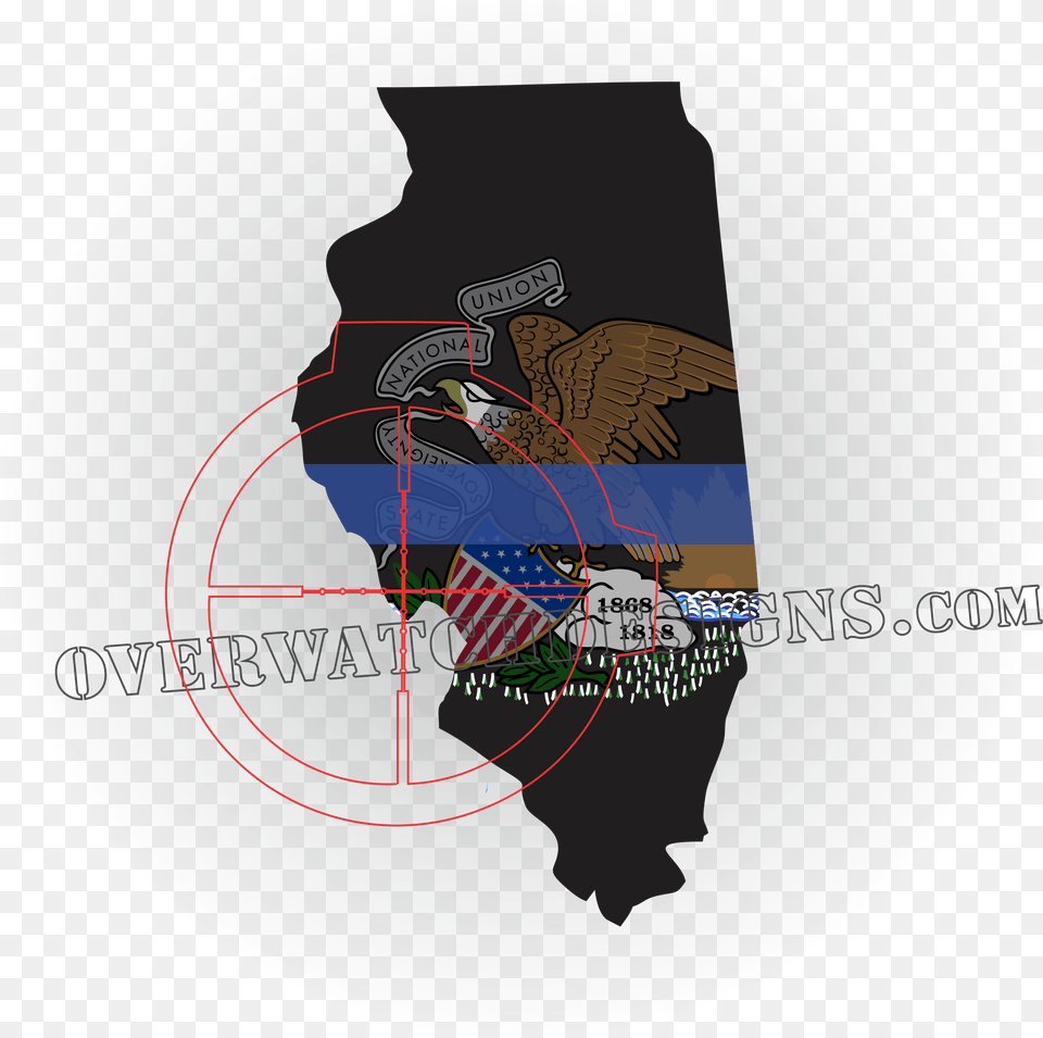 Download Illinois Thin Line Sticker Illinois, Clothing, Photography, Plate, Vest Free Png