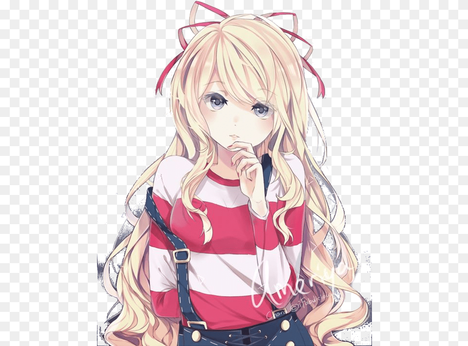 Download Blonde Anime Girl With No Blonde Hair Anime Girl, Publication, Book, Comics, Person Png Image