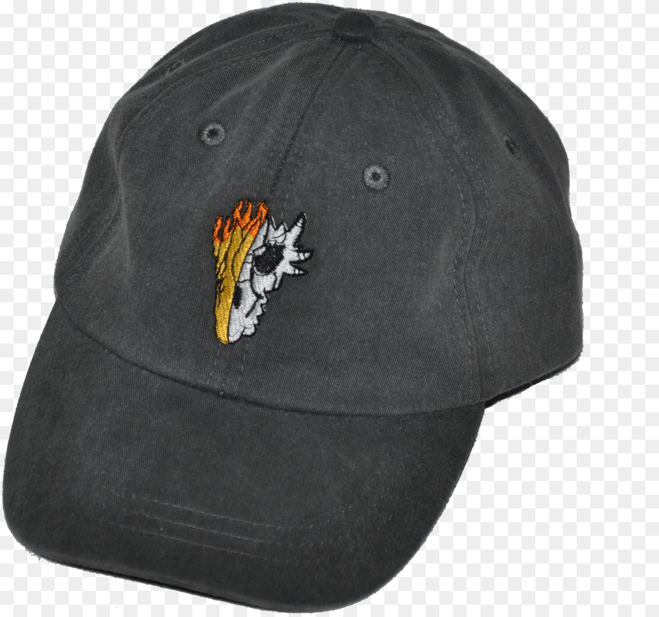 Download Of Burning Demonio Cap Charcoal For Baseball, Baseball Cap, Clothing, Hat Png Image