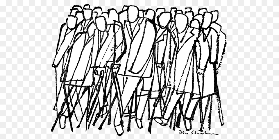 Download Image Result For Crowd Of People Drawing Ben Ben Shahn Drawings, Walking, Person, Art, Wedding Free Png
