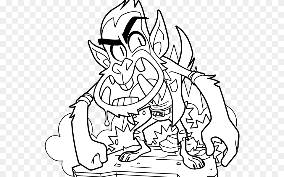 Download Ink Werewolf Wolf Character Design Animal Cartoon Cartoon, Book, Comics, Publication, Baby Free Png