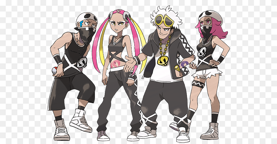 Instead Of Conquering Gyms Pokemon Sun And Moon Team Skull Pokemon Drawing, Publication, Book, Comics, Woman Free Png Download