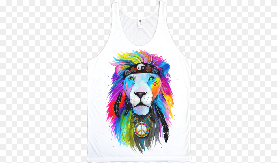 Download Introducing Our New Hippie Lion Tank Top Life Hippy Lion, Clothing, T-shirt, Tank Top, Adult Free Transparent Png