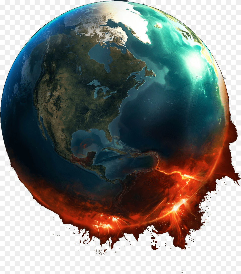 Download Ire Earth Globe Wall Transparent Earth On Fire, Astronomy, Outer Space, Planet Png