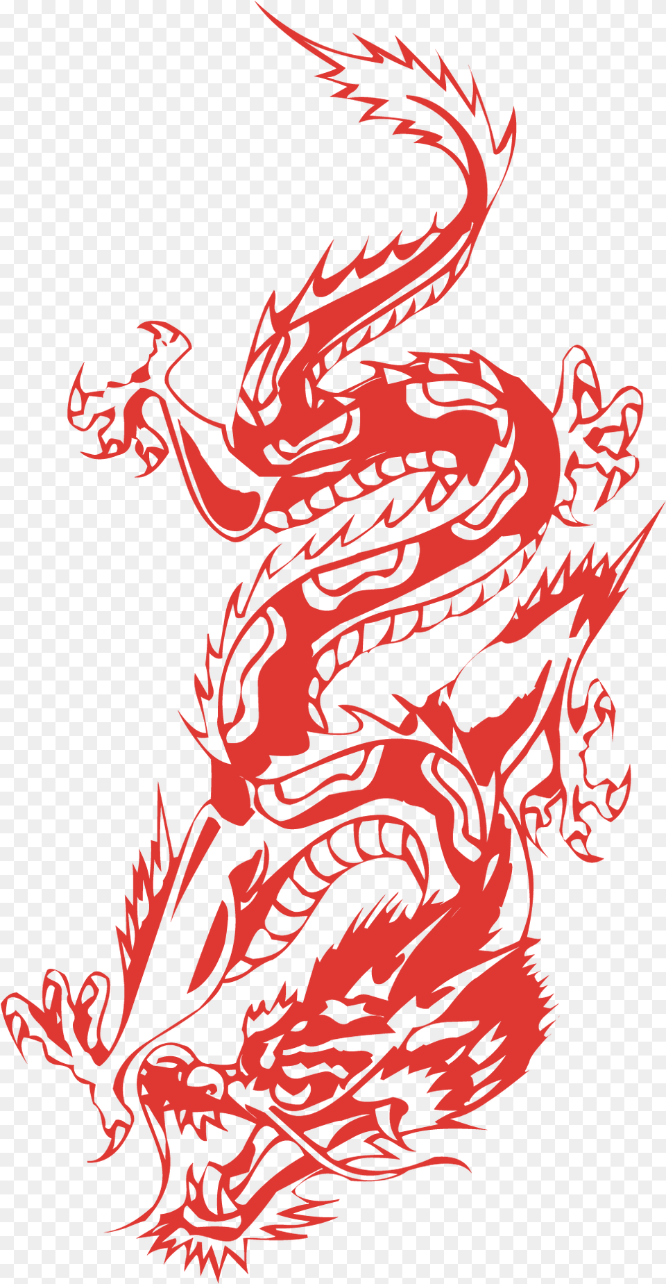 Download Japanese Dragon Clip Art Hand Painted Style Red Japanese Dragon Transparent, Person Png