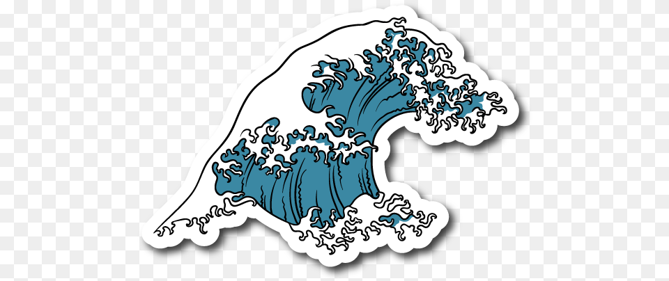 Download Japense Tsunami Wave Symbol Aesthetic Blue Stickers, Pattern, Outdoors, Art, Nature Png Image