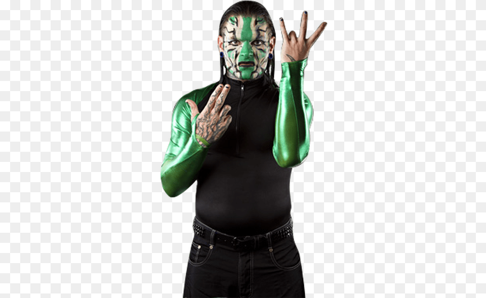 Download Jeff Hardy Green Face Paint Halloween Costume, Hand, Body Part, Person, Finger Free Png