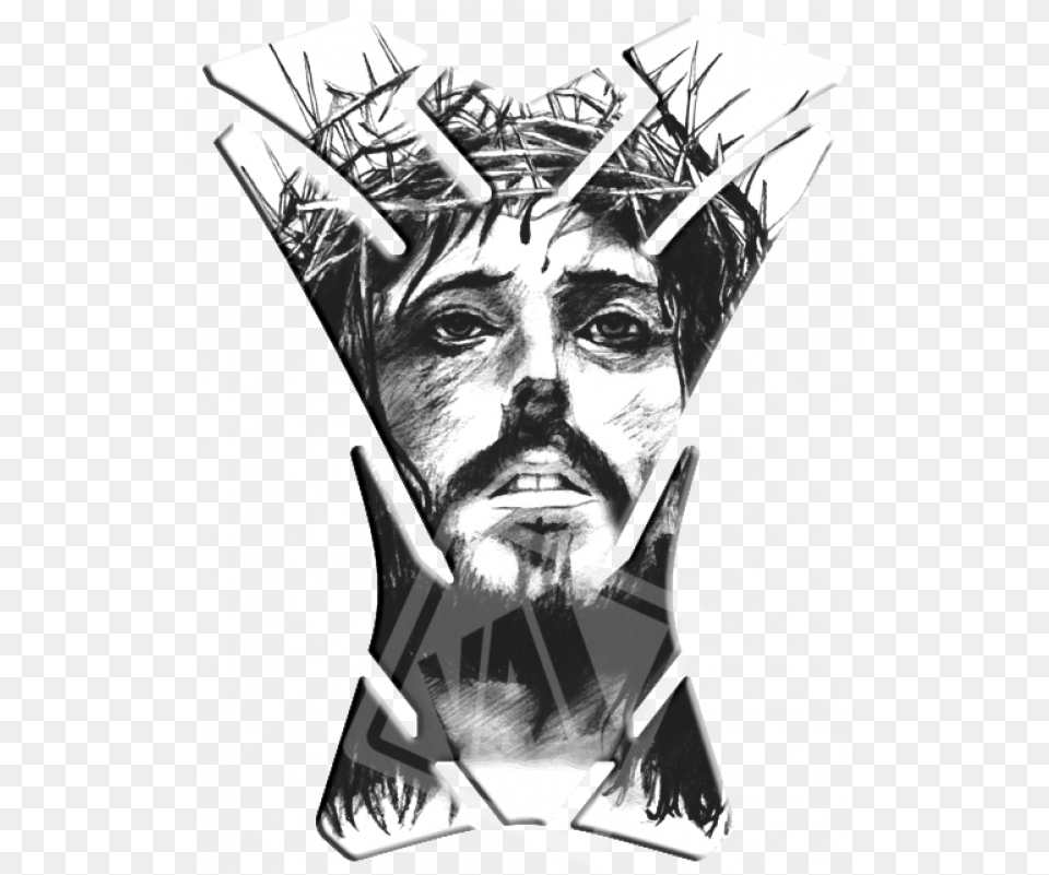 Download Jesus Cristo Desenho With No Jesus Crown Of Thorns, Adult, Art, Male, Man Png Image