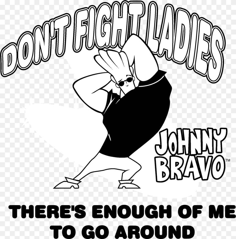 Download Johnny Bravo Logo Black And White Happy Birthday Transparent Svg Johnny Bravo, Book, Comics, Publication, Baby Png Image