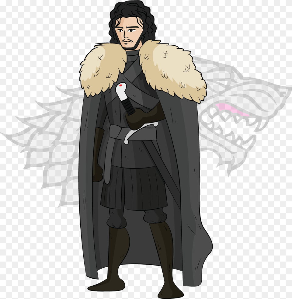 Jon Snow Game Of Thrones Winter Is Coming Stark Stark Wappen, Cape, Clothing, Fashion, Adult Free Png Download