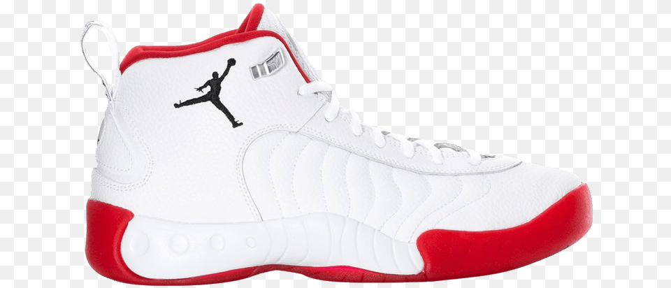 Download Jordan Jumpman Red White Hd Jordan Jumpman Pro White Fire Red, Clothing, Footwear, Shoe, Sneaker Free Png