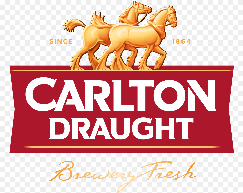 Download Jump To Navigation Me Brewery Fresh Carlton Draught Logo, Animal, Horse, Mammal, Advertisement Png