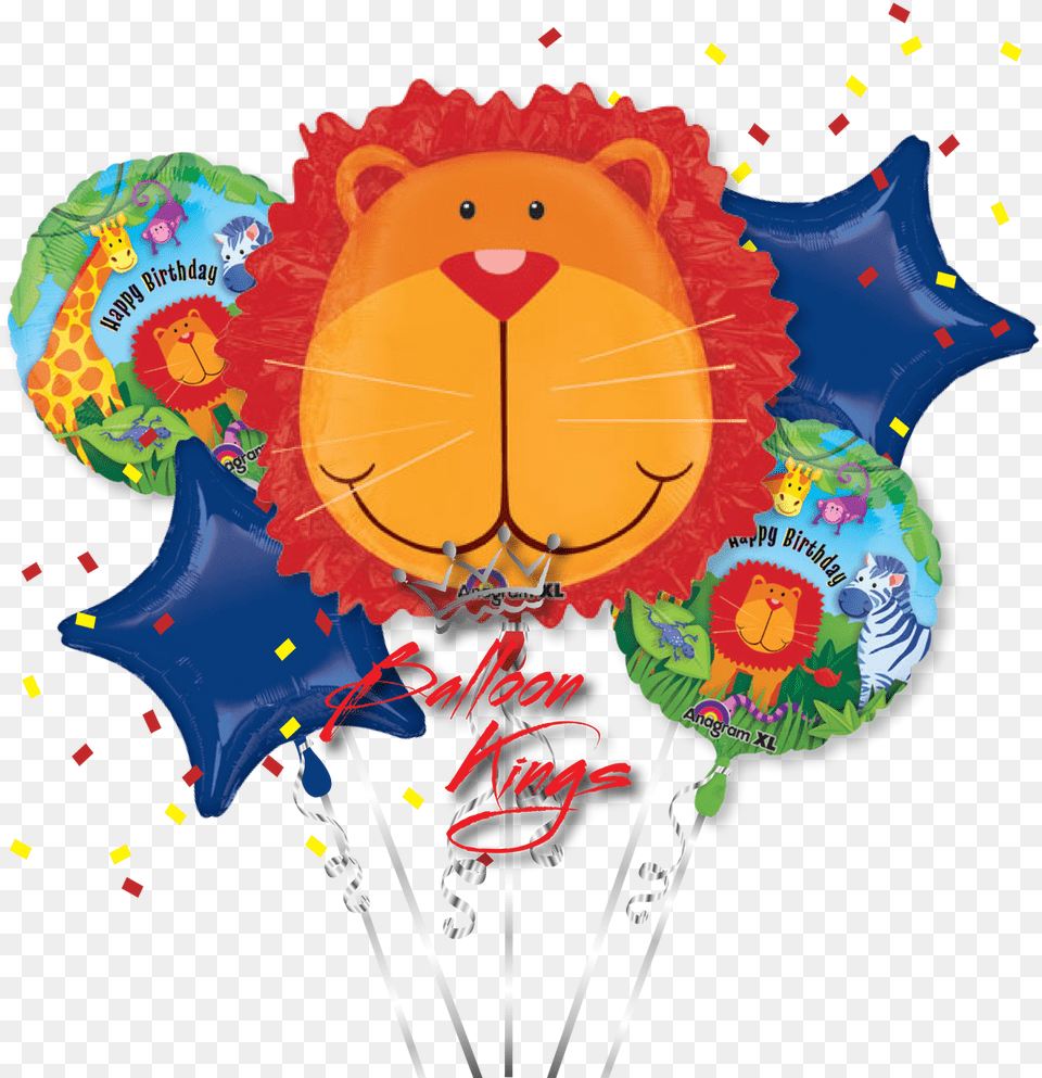 Download Jungle Animals Bouquet Illustration Full Size Foil, Balloon, Food, Sweets Png