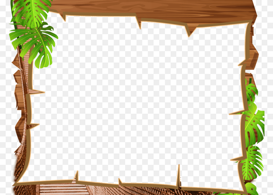 Jungle Frame Clipart Borders And Frames Clip Art Leaf, Plant, Vegetation, Land, Nature Free Png Download