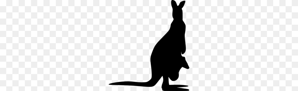 Download Kangaroo Silhouette Clipart Kangaroo Clip Art, Gray Png Image