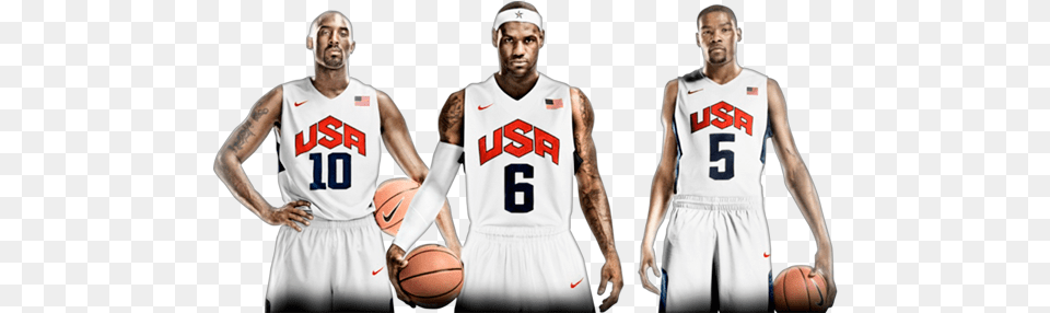 Download Kd Lebron And Kobe Image With No Background 2012 Usa Basketball Team, Person, People, Sport, Ball Png