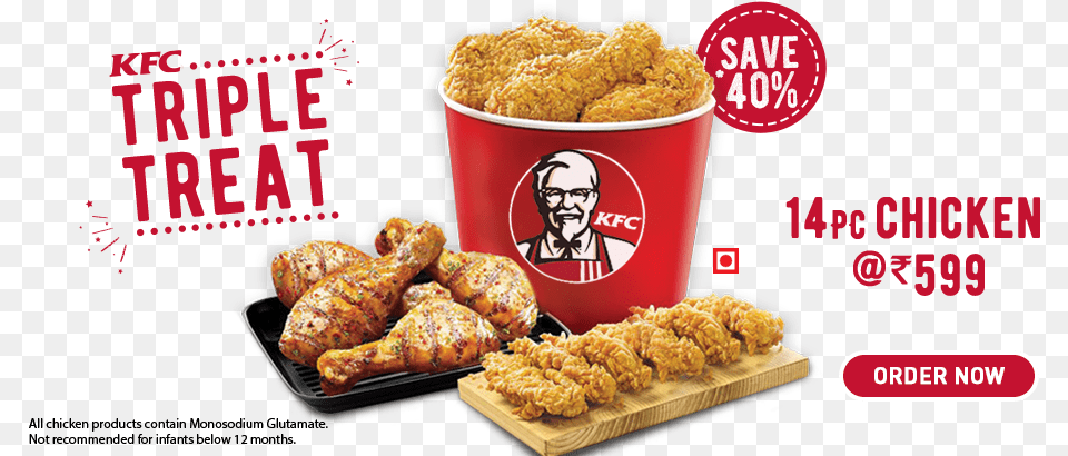 Kfc, Food, Fried Chicken, Nuggets, Man Free Png Download