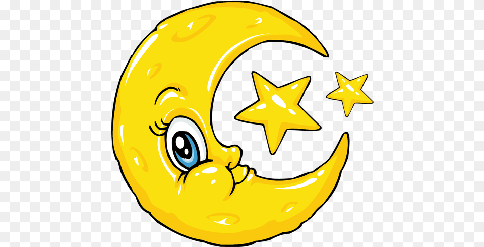 Download Kids Moon U0026 Stars Bedroom Sticker Clipart Of Moon Moon Kids, Symbol, Clothing, Hardhat, Helmet Png Image