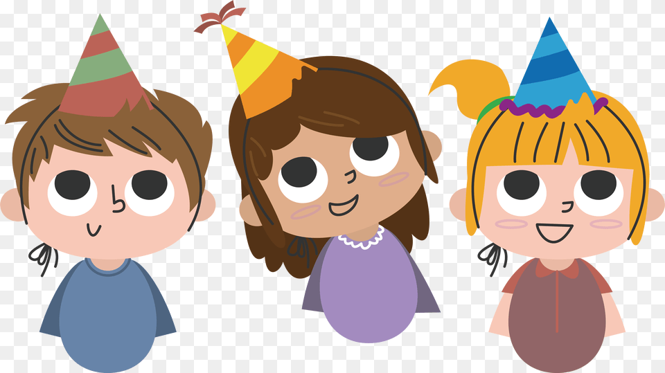 Download Kids Vector Cartoon, Clothing, Hat, Party Hat, Face Free Transparent Png