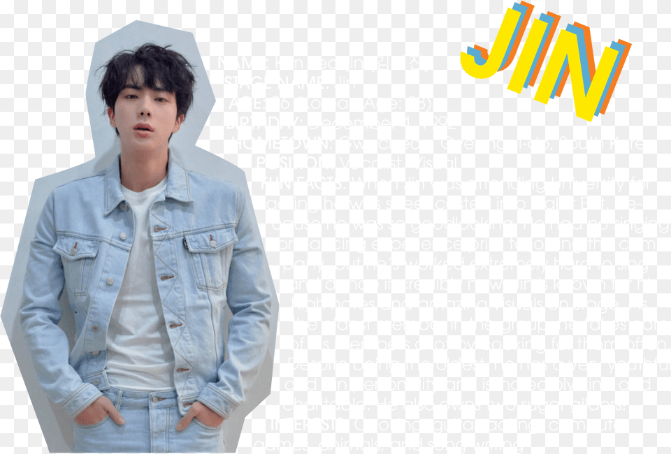 Download Kim Seokjin Love Yourself Tear Full Size Bts Jin Love Yourself Tear, Shirt, Clothing, Coat, Person Free Png