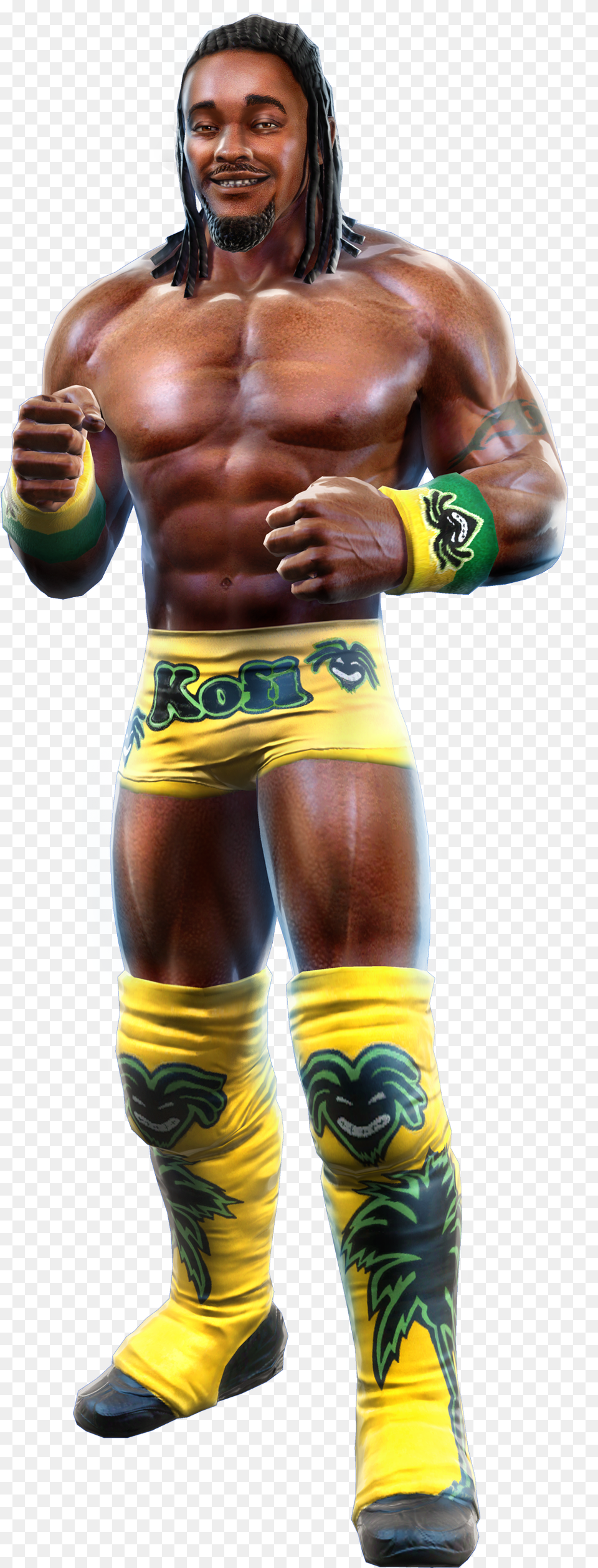 Download Kofi Kingston File Hq Freepngimg Wwe All Stars Roster, Body Part, Person, Finger, Hand Free Transparent Png