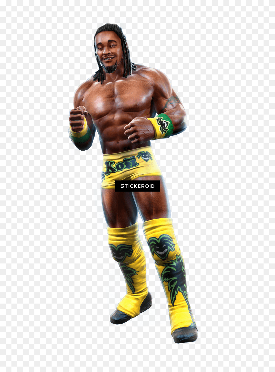 Kofi Kingston Wrestler Wwe Wwe All Stars Roster, Adult, Person, Man, Male Free Png Download