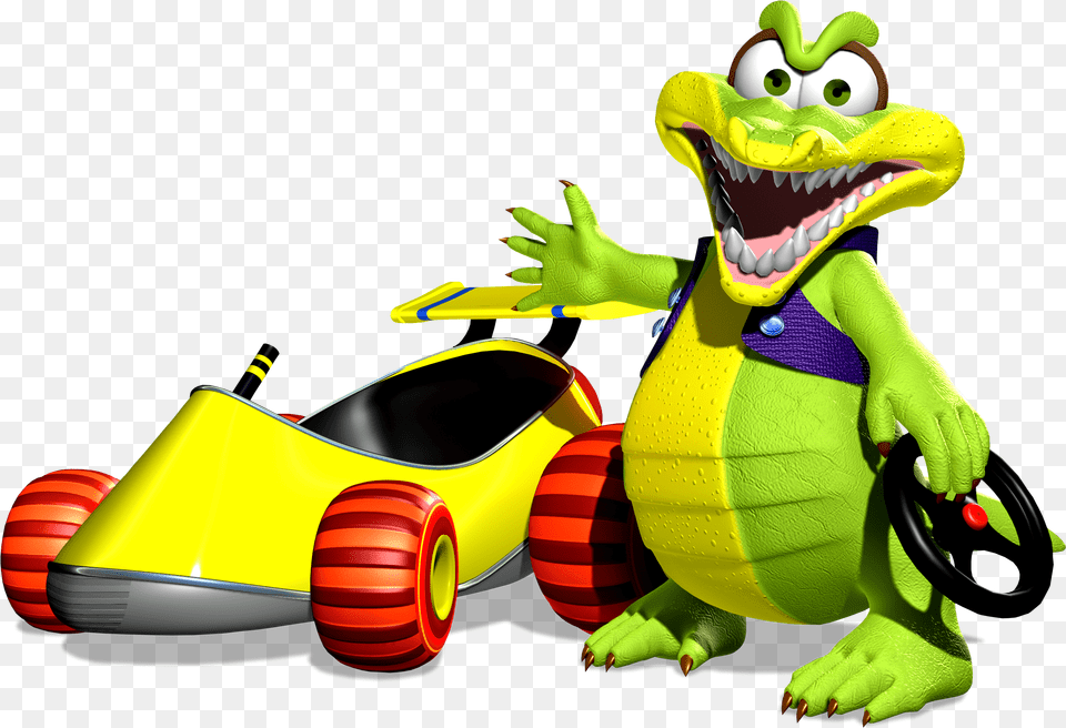 Download Krunch And His Car In Diddy Kong Racing Ds Diddy Kong Racing, Toy, Clothing, Glove, Transportation Free Transparent Png
