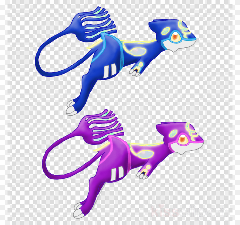 Kyogre Mew Clipart Groudon Pokmon Trading, Purple, Art, Graphics, Animal Free Png Download