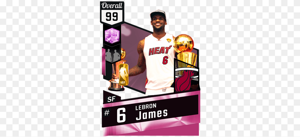 Download Lebron James Finals Cards Pink Diamond Kevin Love Chris Bosh Nba 2k17, Adult, Male, Man, People Free Transparent Png