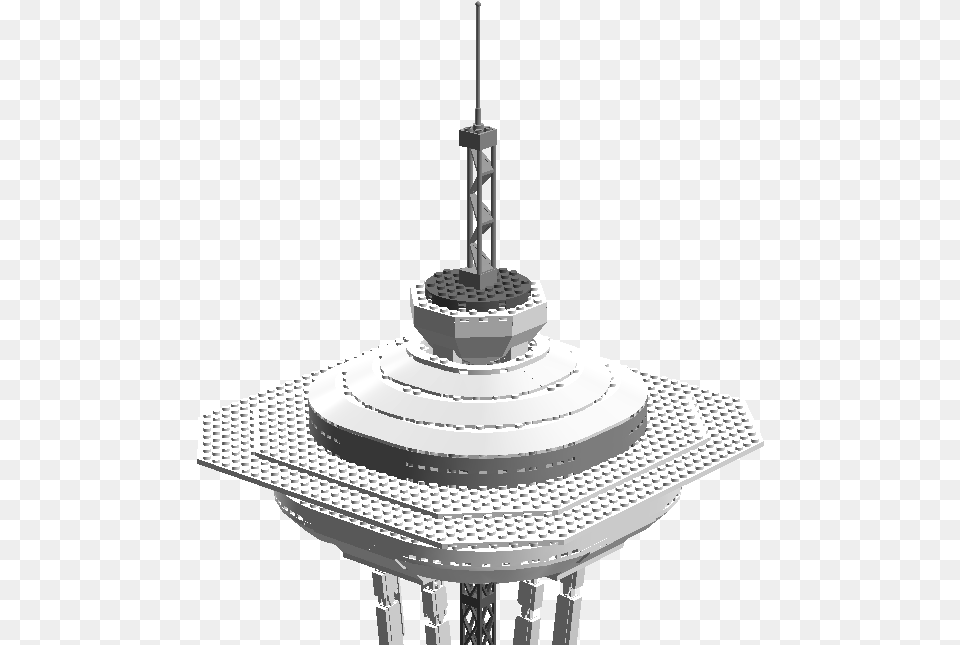 Download Lego Space Needle Control Tower Full Size Monochrome, Chandelier, Lamp, Cad Diagram, Diagram Free Transparent Png
