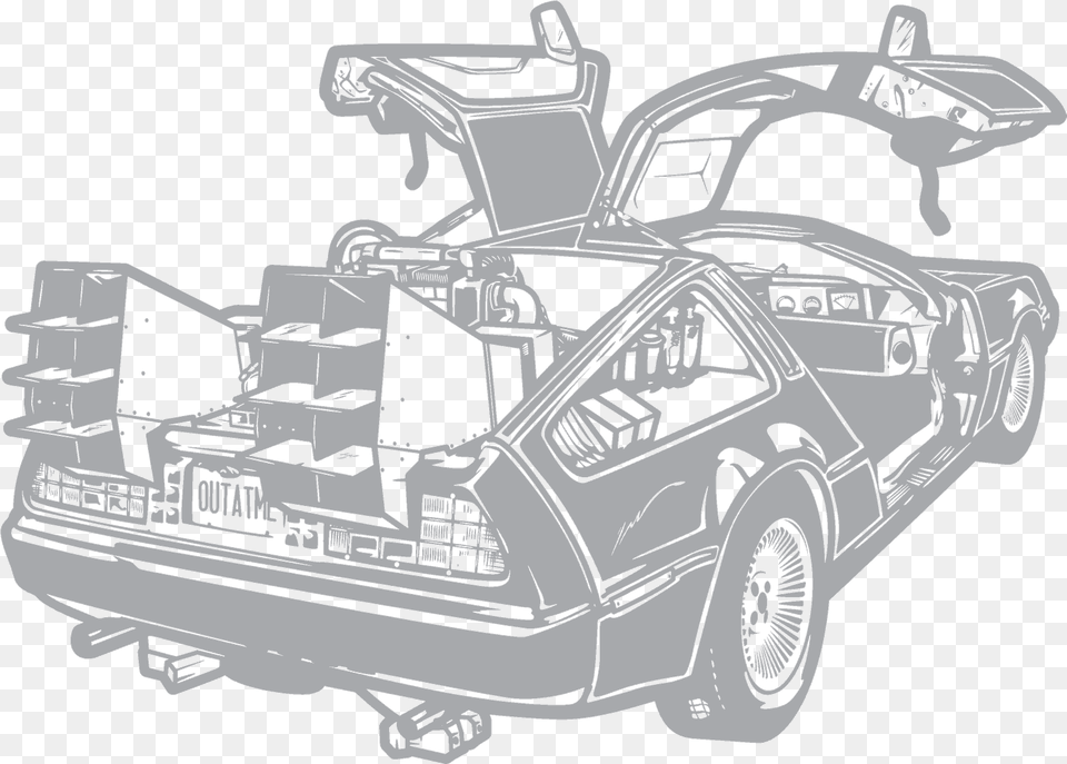 Download Library Collection Of Back Back To The Future Car Drawing, Vehicle, Transportation, Cad Diagram, Diagram Png