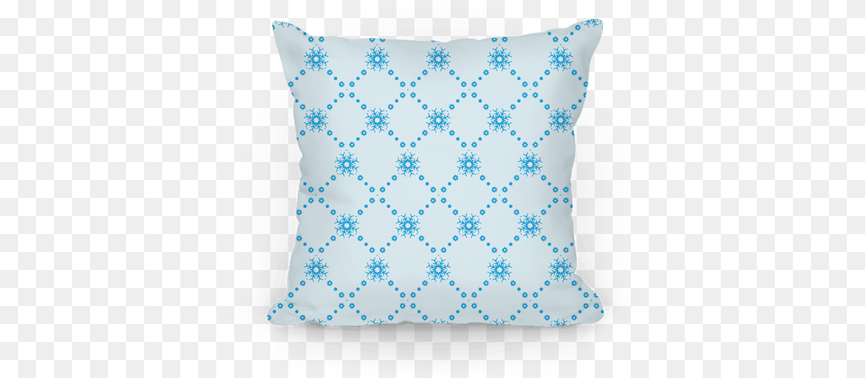 Download Light Blue Snowflake Pattern Cushion, Home Decor, Pillow, Diaper Png