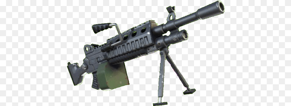 Download Light Machine Gun Fortnite Full Size Image Fortnite Lmg, Firearm, Machine Gun, Rifle, Weapon Png