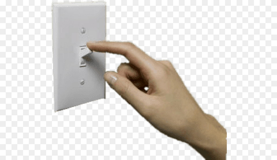 Download Light Switch And Hand Cut Images Light Switch, Electrical Device, Adult, Female, Person Free Png
