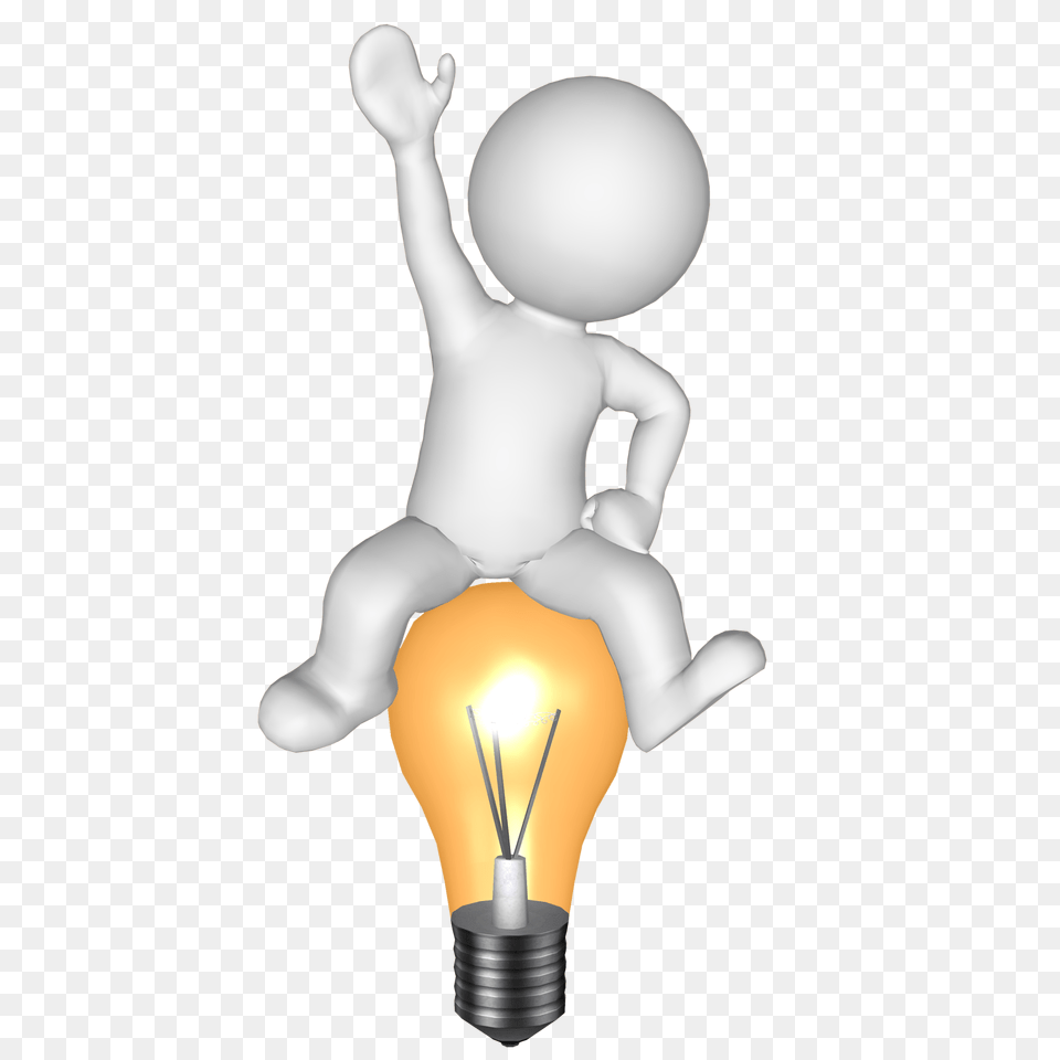 Lightbulb Clipart Idea Man 3d Man Light Bulb, Lighting, Baby, Person Free Png Download