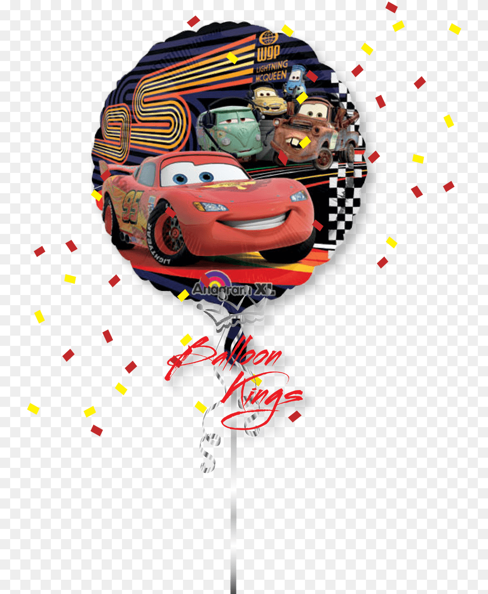 Download Lightning Mcqueen And Group Mc Queen Cars And Cars 2 Balloons, Balloon, Car, Vehicle, Transportation Free Png