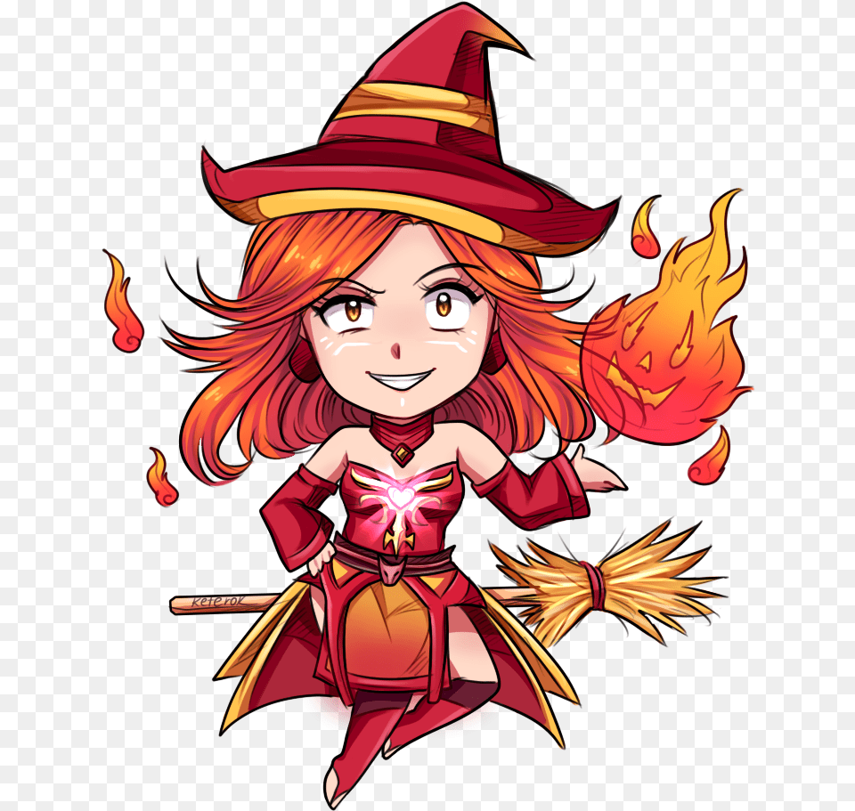 Lina The Fire Witchartwork Cartoon Fire Witch Dota 2 Lina, Book, Comics, Publication, Adult Free Png Download
