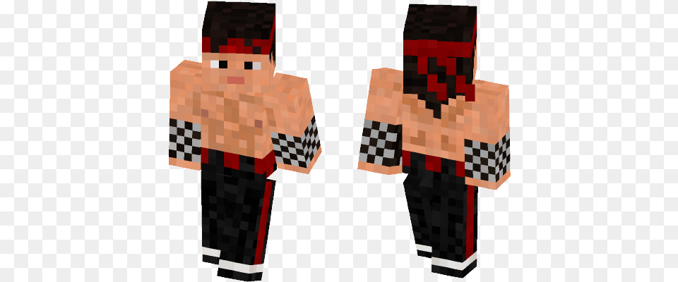 Liu Kang Minecraft Skin Black Hair, Person, Back, Body Part, Hand Free Png Download