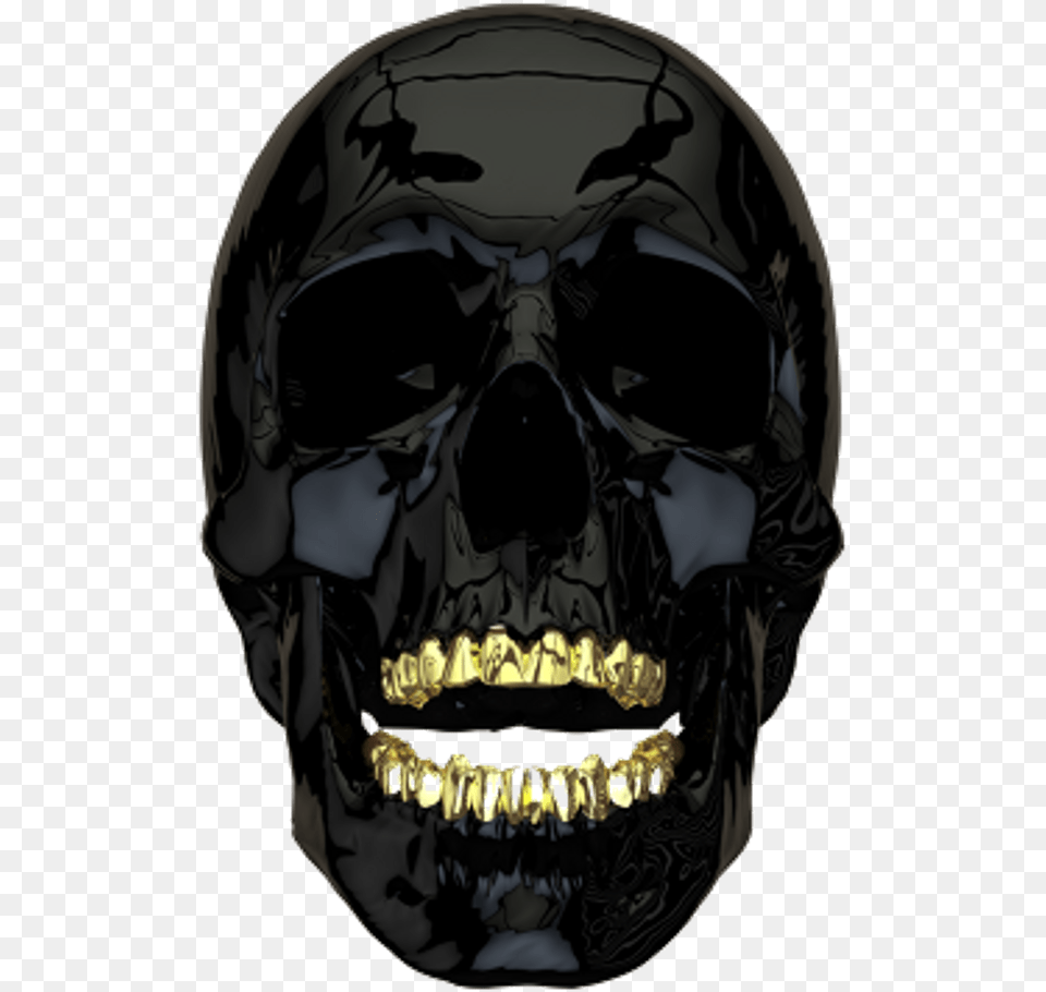 Download London Grillz Skull With Gold Skull Grillz, Helmet, Head, Person Png