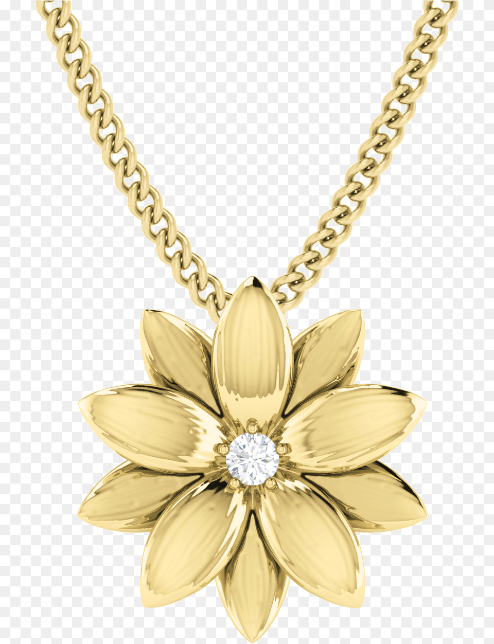 Lotus Flower Necklace Yellow Diamond Gold Flower Necklace, Accessories, Jewelry, Pendant, Gemstone Free Png Download