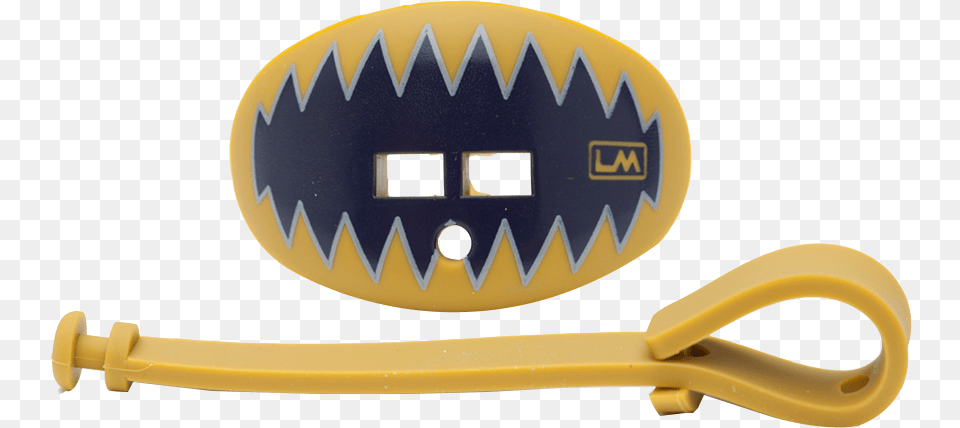 Loudmouthguards Shark Teeth Navy Blue Gold Blue Mouthguard, Helmet, American Football, Football, Person Free Png Download