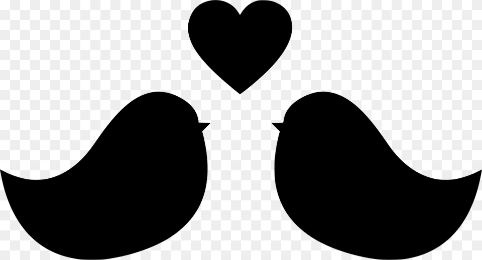 Love Birds Silhouette Clip Art, Gray Free Png Download