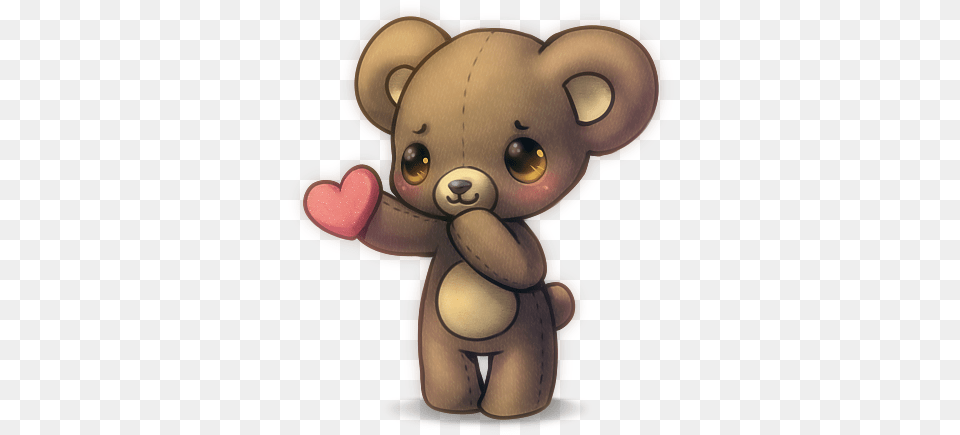 Download Love Cute Anime Animals Bear Heart Kawaii Cute Sad Teddy Bear Cartoon, Toy Png Image